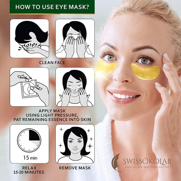 Under Eye Patches For Puffy Eyes 24k Gold Eye Mask - Picture 5 of 5
